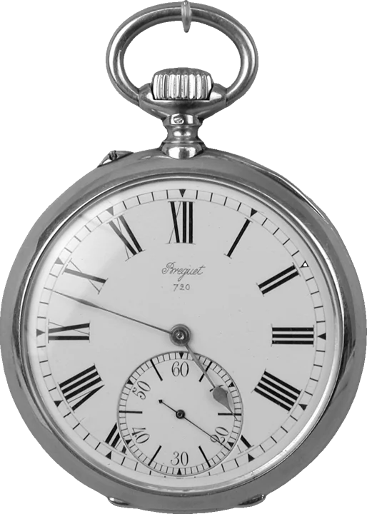A silver pocket watch